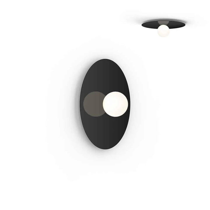 Applique murale Bola Disc noire, disque de 46 cm