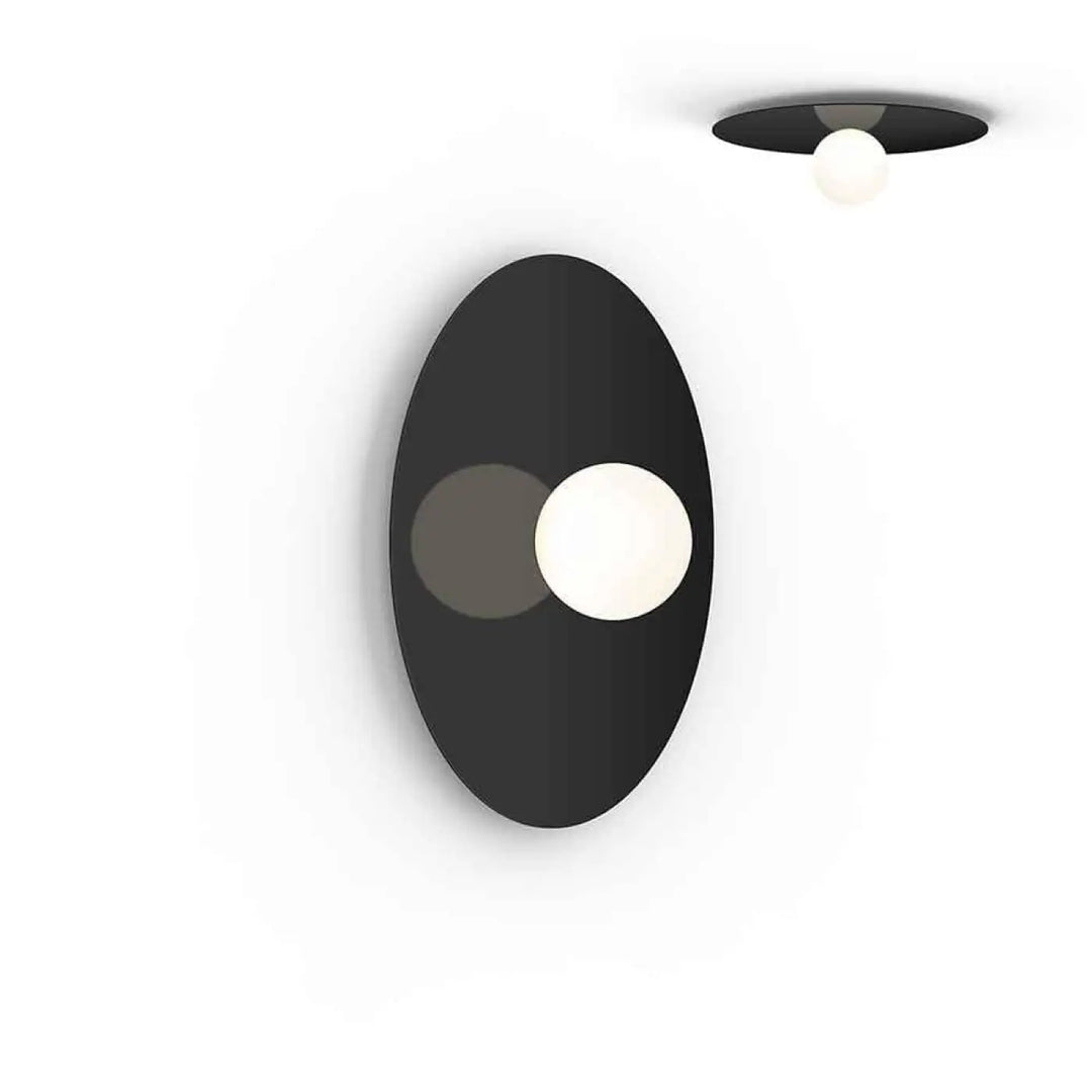 Applique murale Bola Disc noire, disque de 56 cm