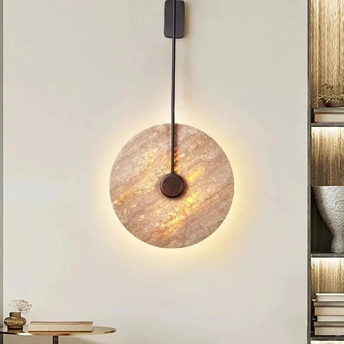 Applique design cercle pierre et tige style noir doré