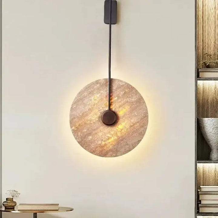 Applique design cercle pierre et tige style noir doré