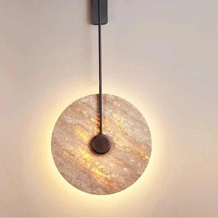 Applique design cercle pierre et tige style noir doré