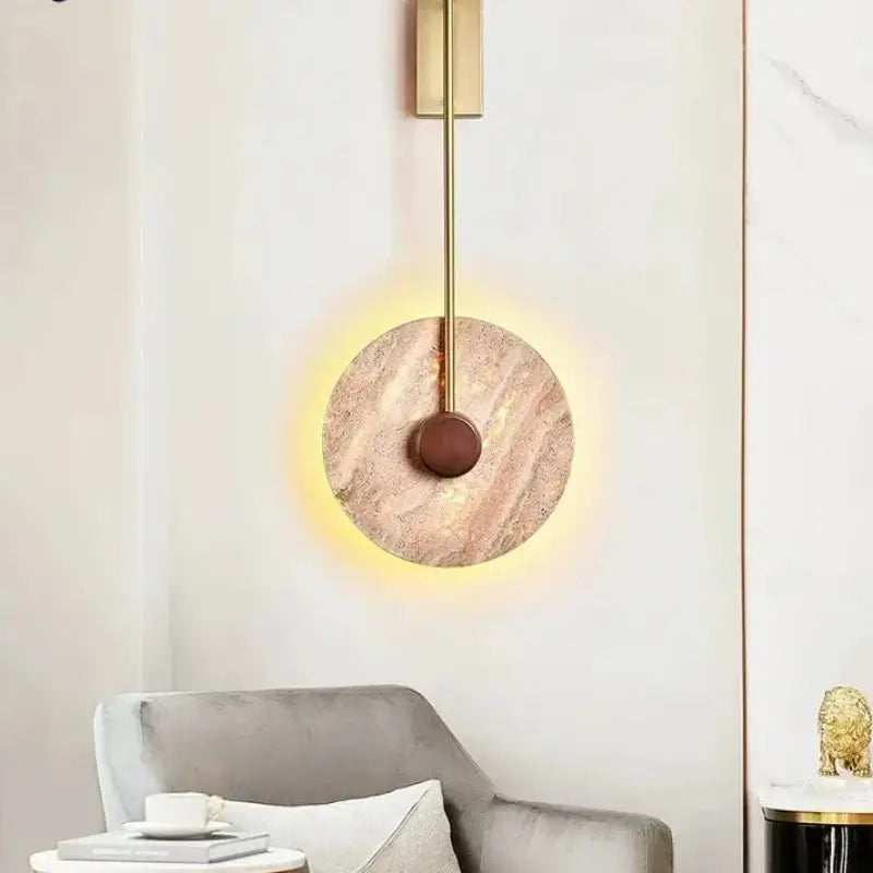 Applique design cercle pierre et tige style noir doré