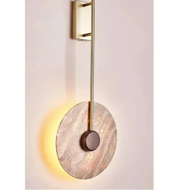 Applique design cercle pierre et tige style noir doré