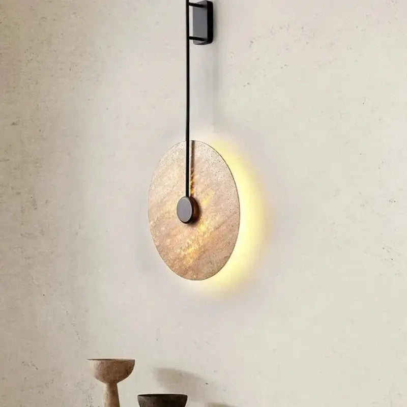 Applique design cercle pierre et tige style noir doré