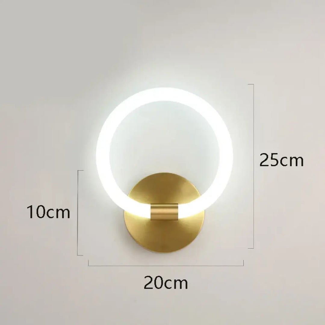 Applique murale design contemporain avec anneau lumineux