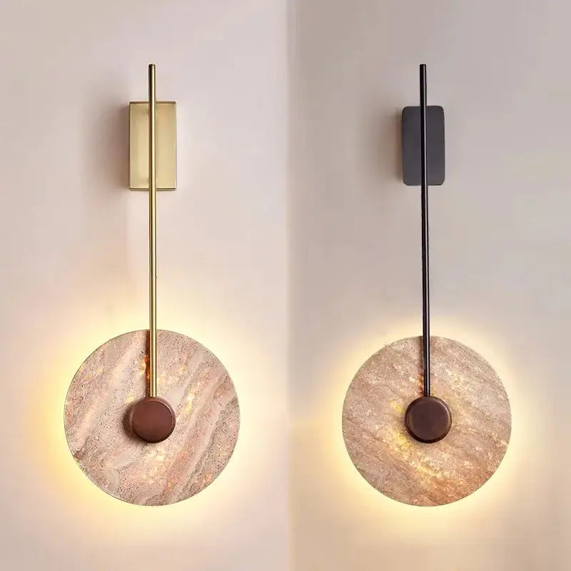 Applique Murale Design Avec Disque En Pierre Naturelle

