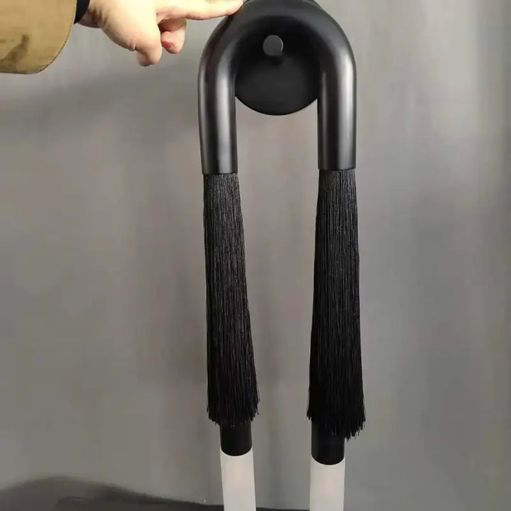 Applique murale design double tube LED en métal et tissu