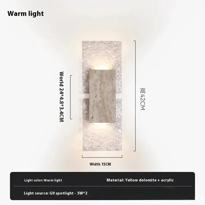 Applique design éclairante dolomite et acrylique élégance