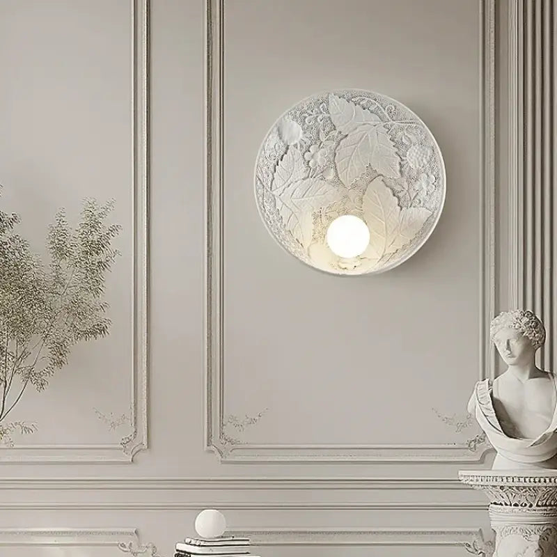 Applique élégant résine verre blanc beige décor moderne