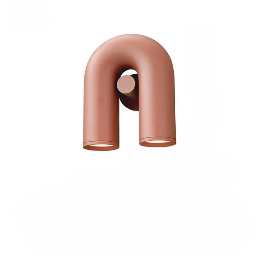 Applique murale jk-x1-01 uzo terracotta mat en forme de u avec double cylindres pour zone d’éclairage minimaliste