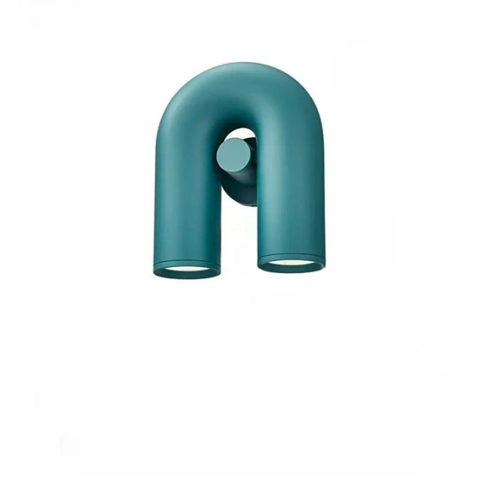 Applique murale jk-x1-01 uzo teal en u avec deux luminaires cylindriques finition mate pour zone d’éclairage