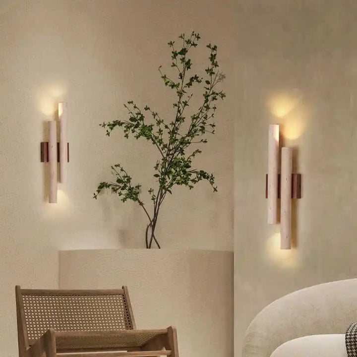 Applique murale design minimaliste bois et marbre élégant