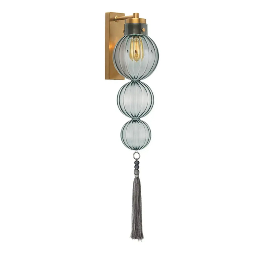 Applique Murale Design Moderne En Verre Transparent et bleu