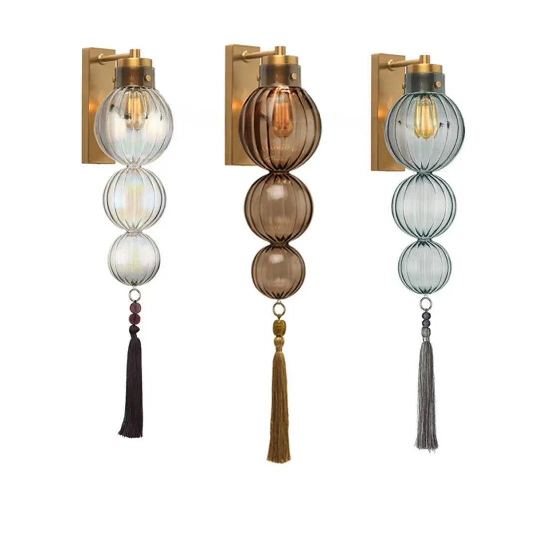 Applique Murale Design Moderne En Verre Transparent et bleu