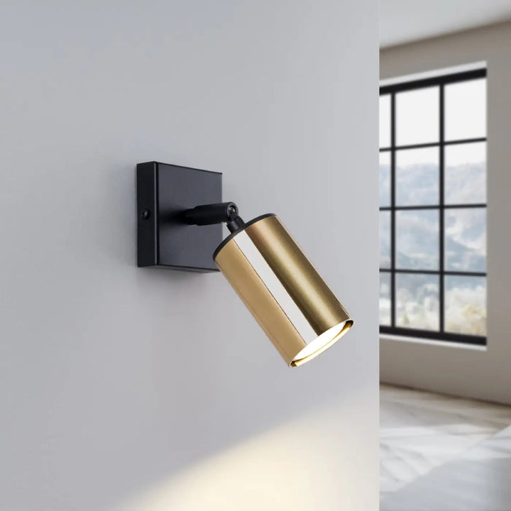 Applique murale winx avec lampe winx allie finition dorée et noir, design moderne, lumière chaude optimale
