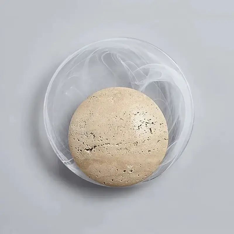 Applique murale design ronde en pierre avec éclairage led doux

