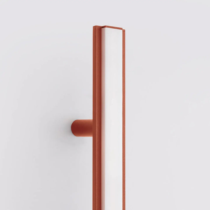 Applique murale lagom 120 en cadre terracotta mat avec diffuseur blanc pour une lumière chaude plafonniers linéaires trois longueurs