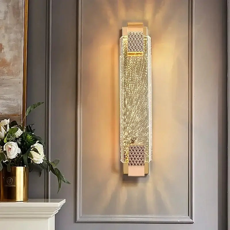 Applique murale doré de luxe au style art déco élégant