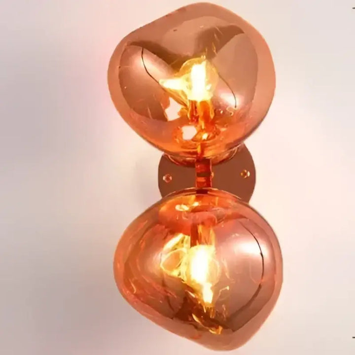 Applique Murale Double Globe En Verre Soufflé Coloré