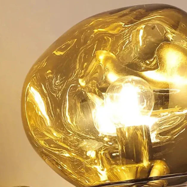 Applique Murale Double Globe En Verre Soufflé Coloré