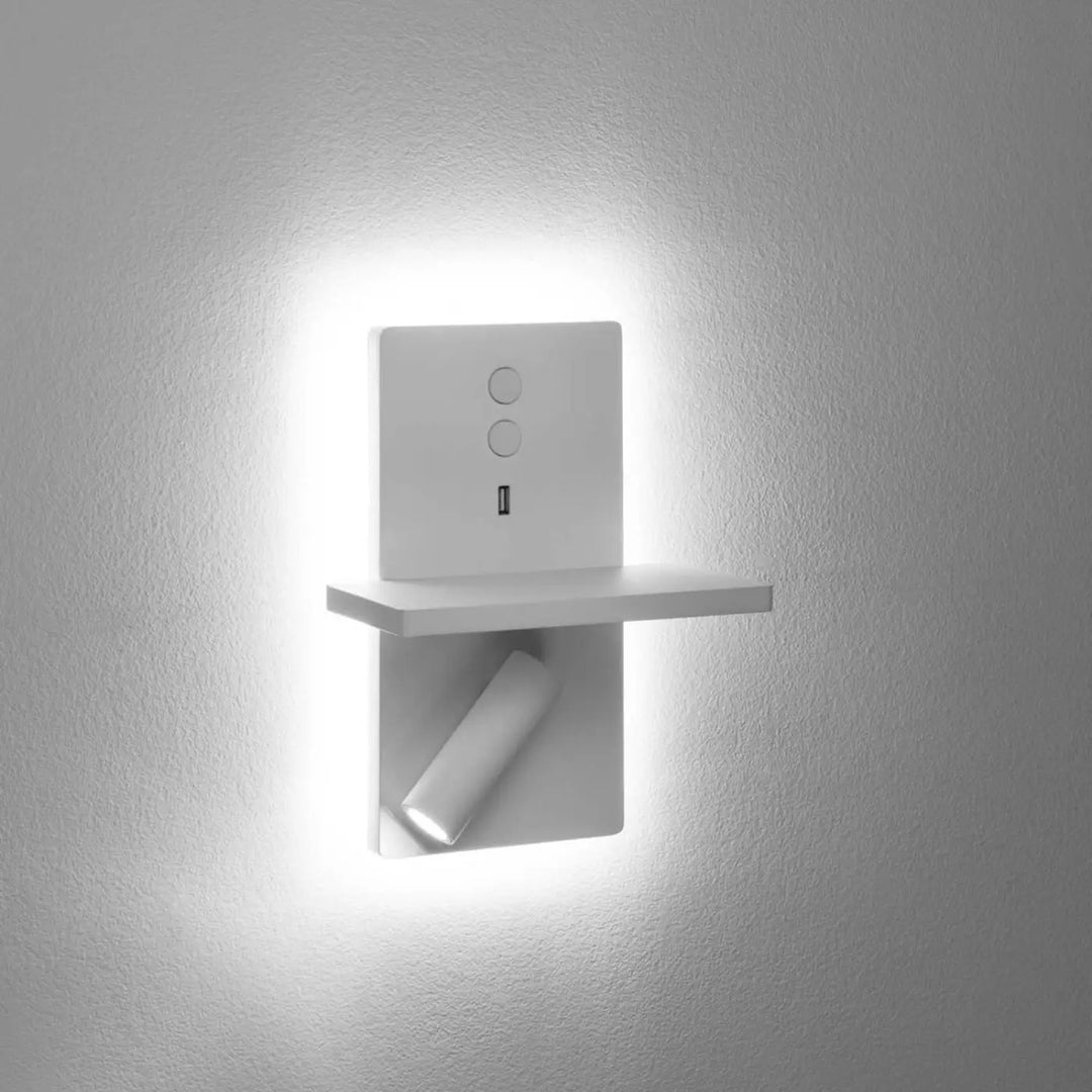 Détail de l'applique E-lamp blanche