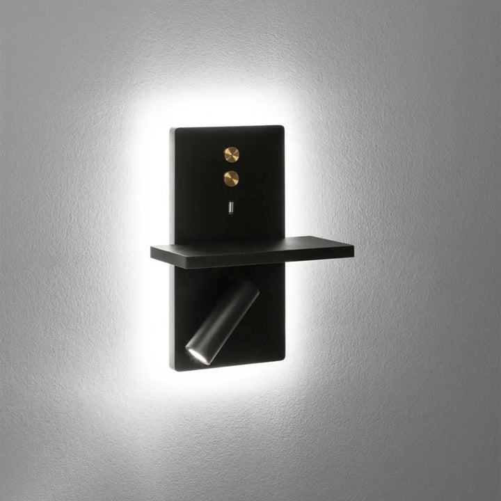 Applique de chevet E-lamp noire