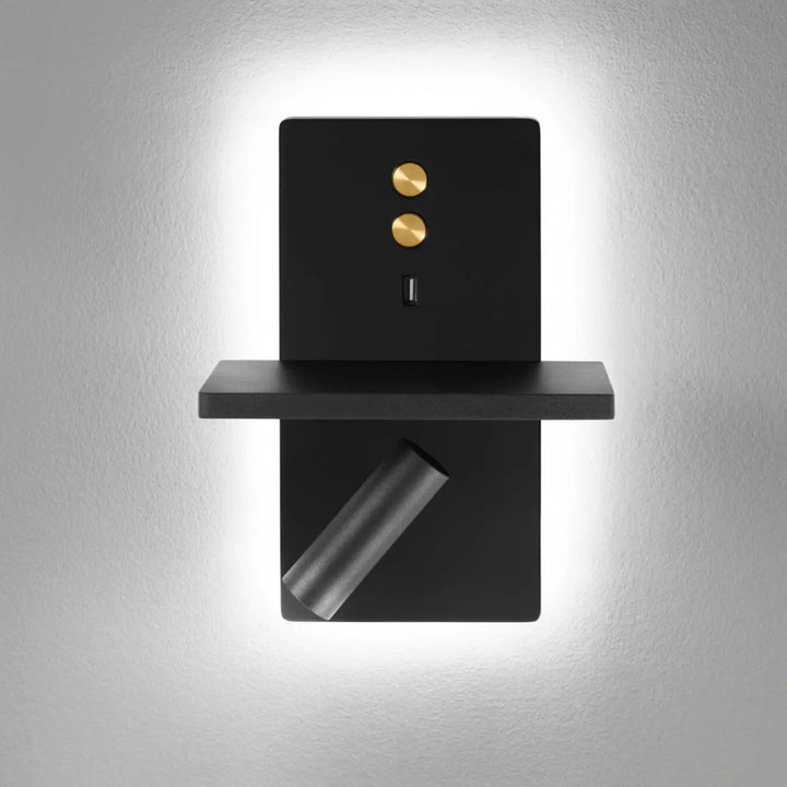 Détail de l'applique E-lamp noire