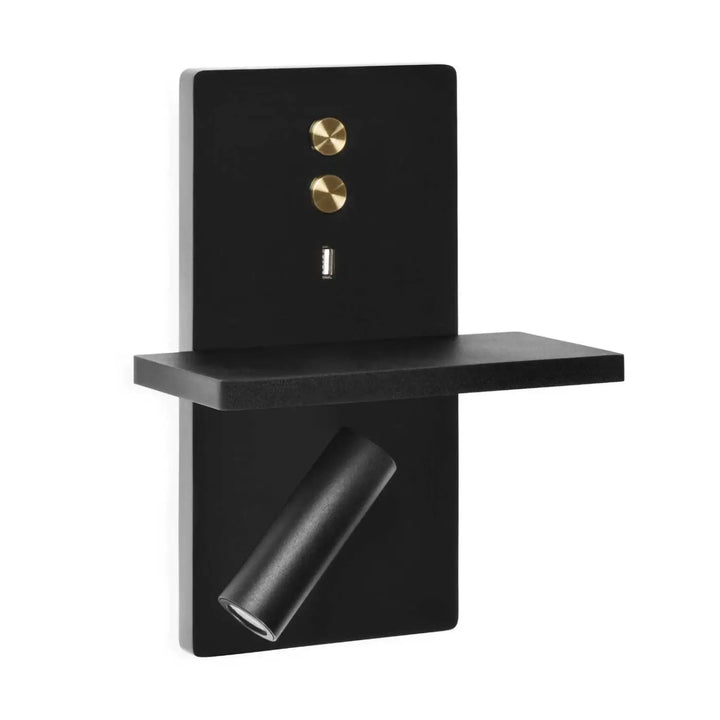 Applique murale E-lamp en aluminium noir