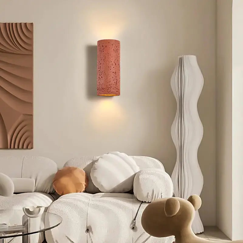 Applique Murale Effet Pierre Cylindre Vertical