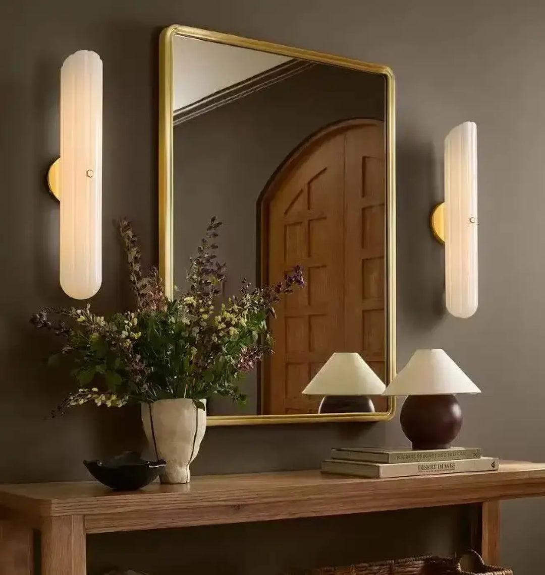 Applique élégante en verre et fer design contemporain