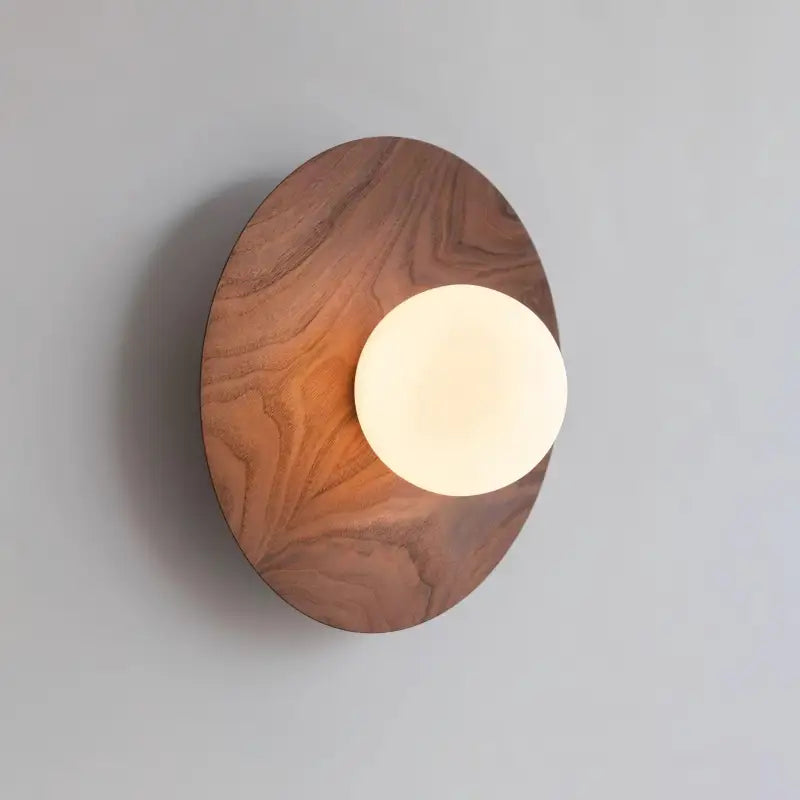 Applique Murale Effet Bois À Cercle Plat Design