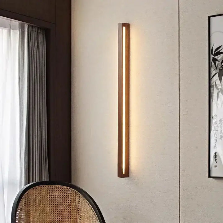 Applique Murale En Bois Et À LED Au Style Scandinave Et Zen En Bois
