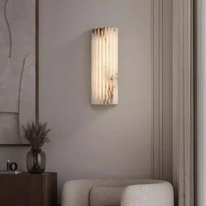 Applique Murale En Marbre Strié Avec Éclairage Doux

