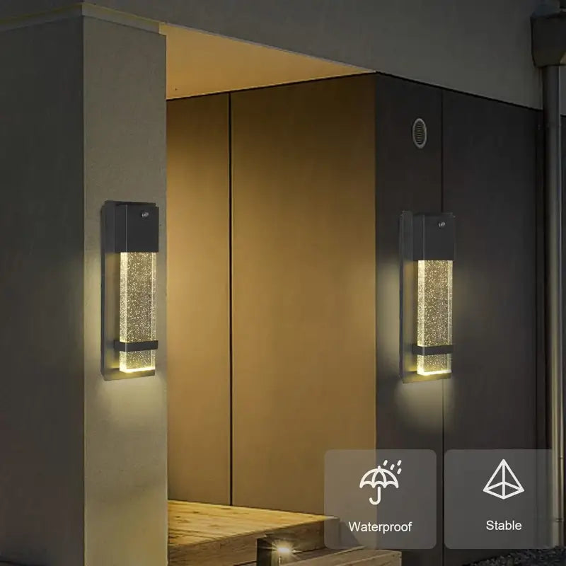 Applique Murale Extérieur Original Noir Structure Noire Épurée