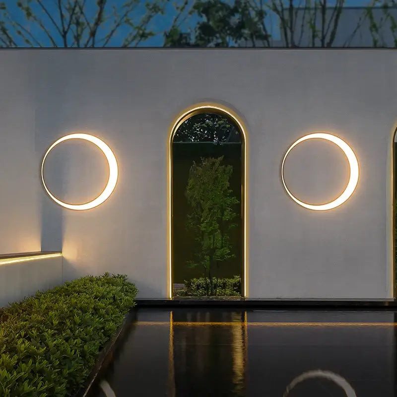 Applique Murale Extérieure Eclipse De Lune Design Blanc