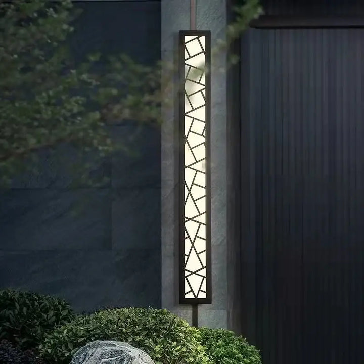 Applique Murale Extérieure Géométrique Noire Design Vertical
