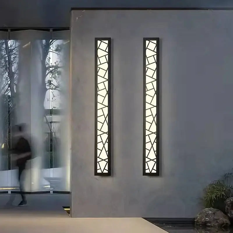 Applique Murale Extérieure Géométrique Noire Design Vertical
