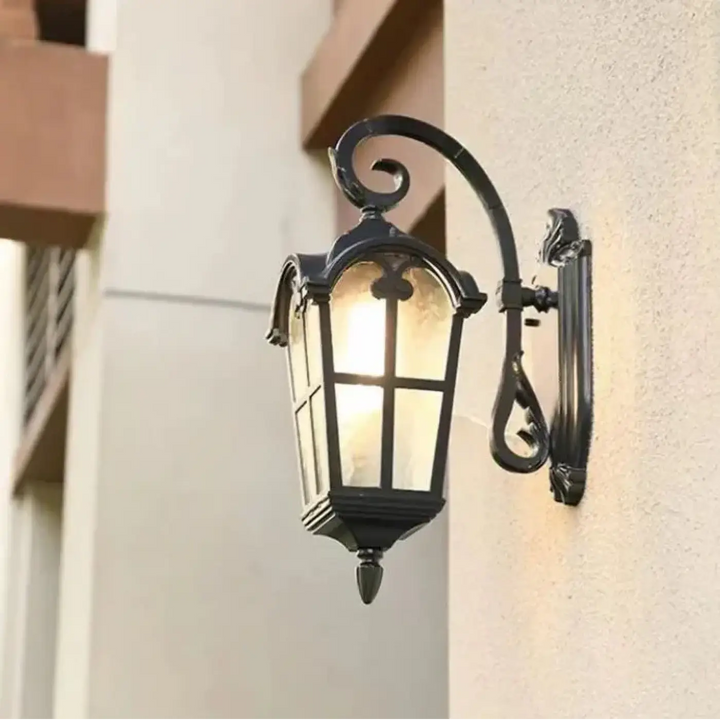 Applique extérieure lanterne vintage bronze noir élégant