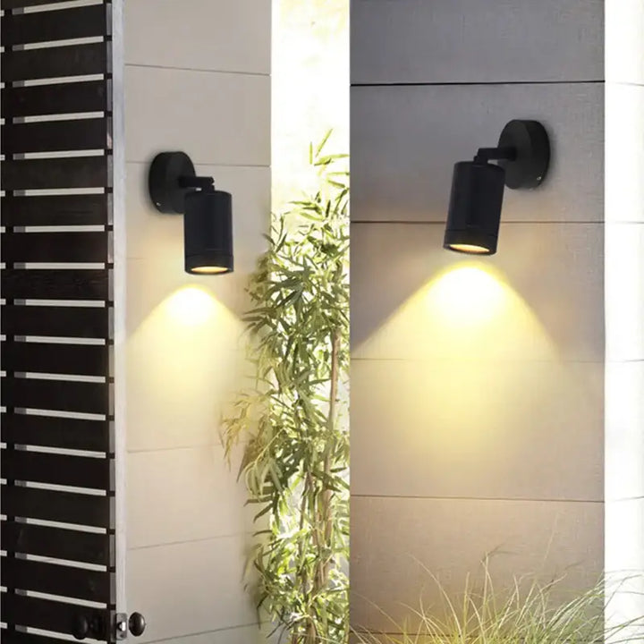 Applique Murale Extérieure Pivotable Design Noir En Aluminium