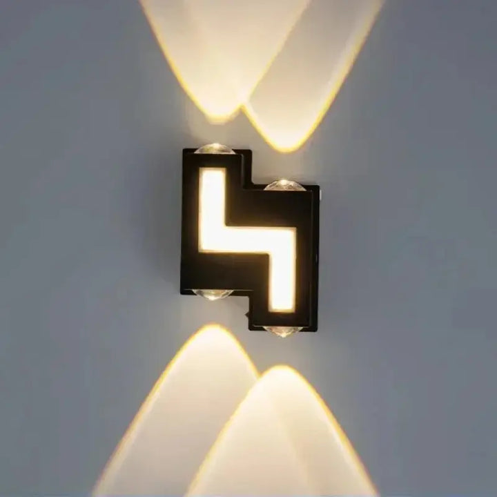 Applique Murale Extérieure En Zigzag Moderne Fait En Aluminium