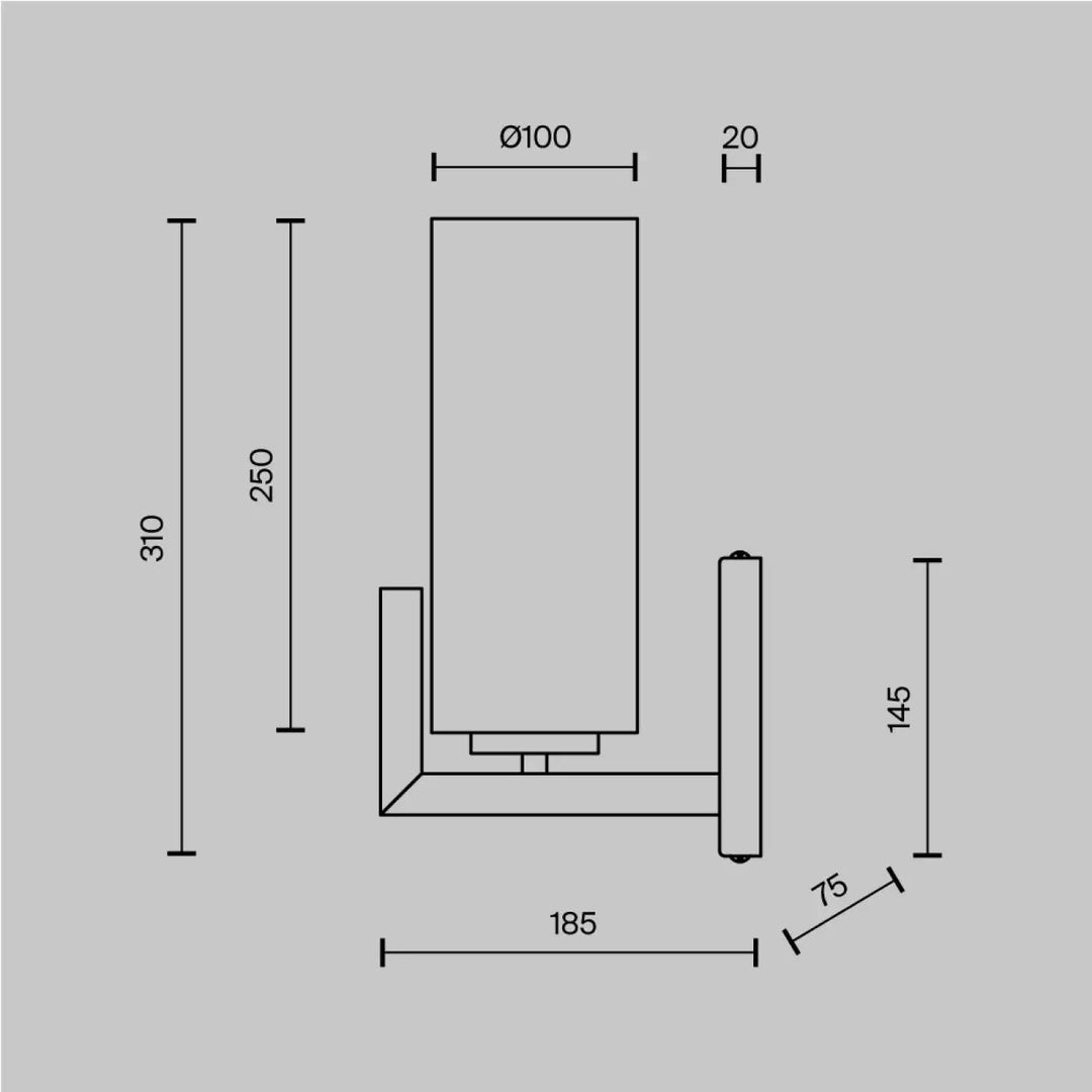 Applique murale fortano cylindrique en verre avec monture dorée élégante style art déco minimaliste