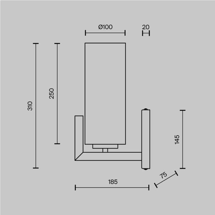 Applique murale fortano cylindrique en verre avec monture dorée élégante style art déco minimaliste