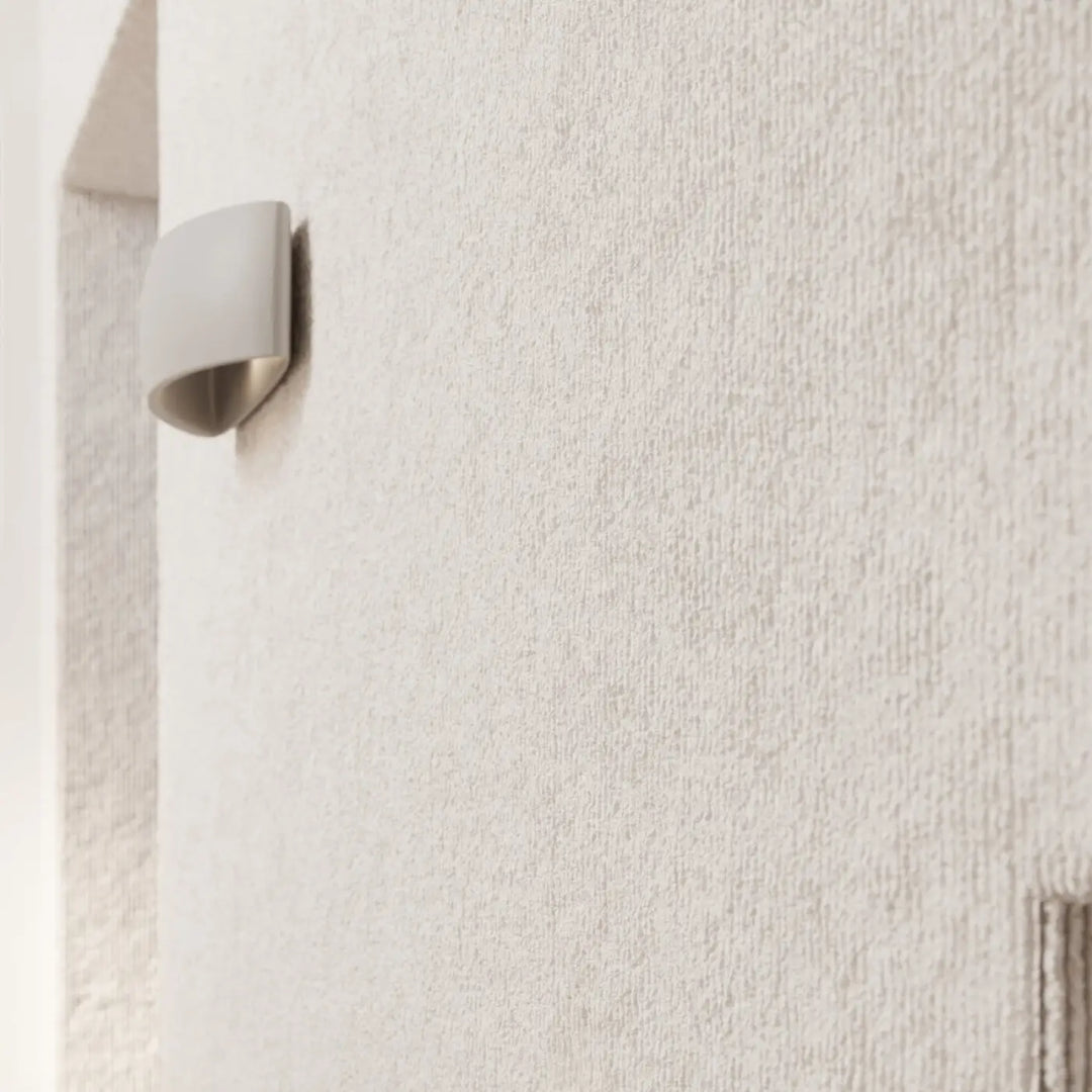Applique murale pontius gris en céramique avec design minimaliste et finition mate en enduit structuré