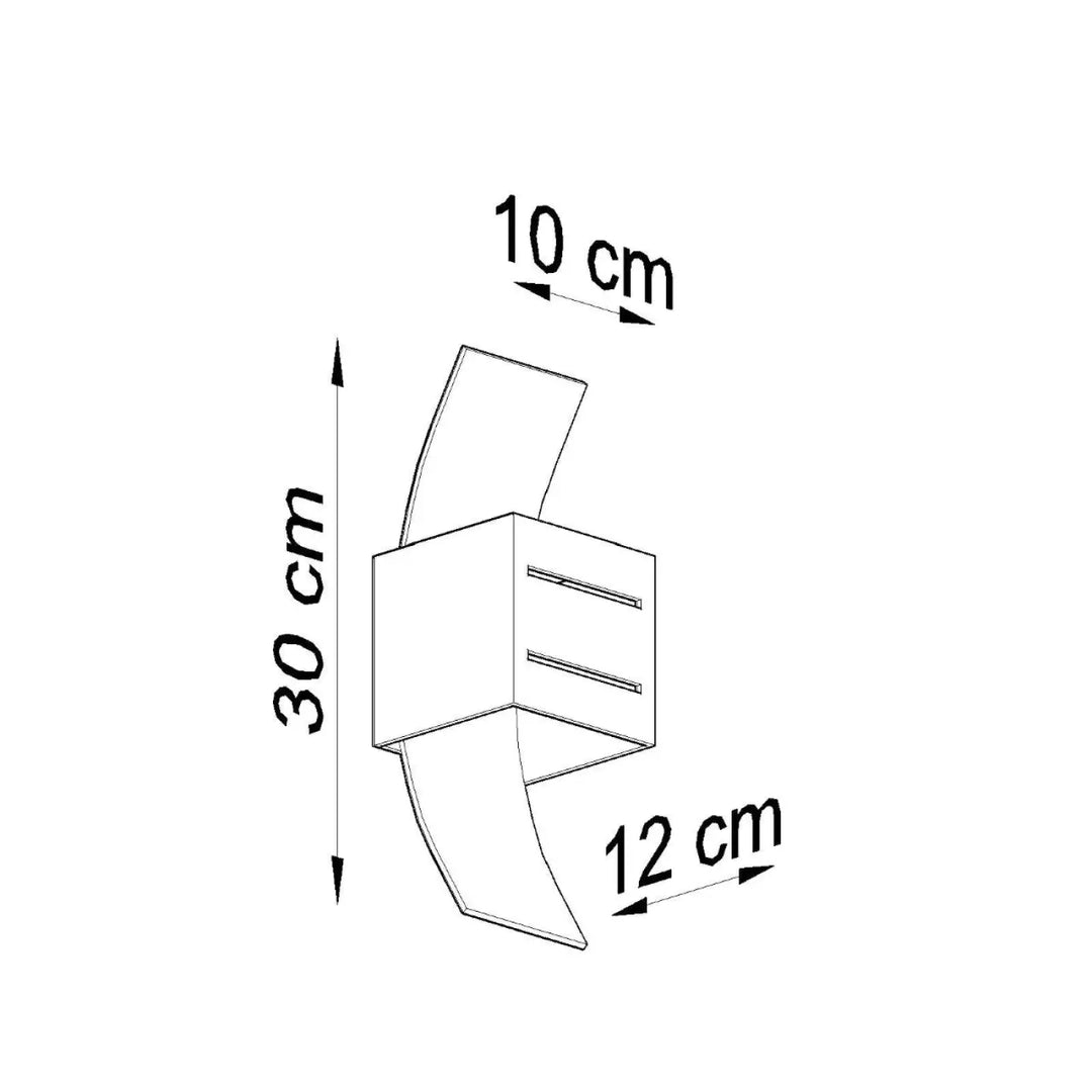 Applique murale moderne loreto gris avec spectacle lumineux et perforation linéaire dans un meuble cube minimaliste compact