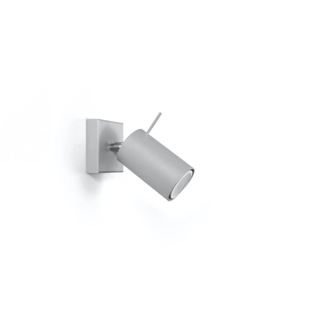 Applique murale ring 1 gris avec spot cylindrique et base carrée offrant totale liberté d’aménagement et confort d’utilisation