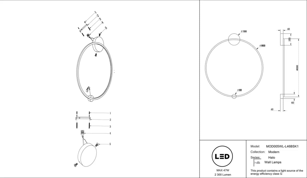 Schéma d'installation du luminaire