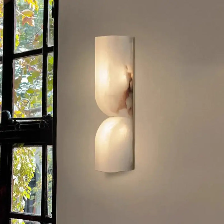 Applique murale haut de gamme blanche à l'imprimé en marbre

