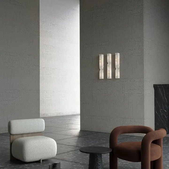 Applique murale haut de gamme blanche à l'imprimé en marbre

