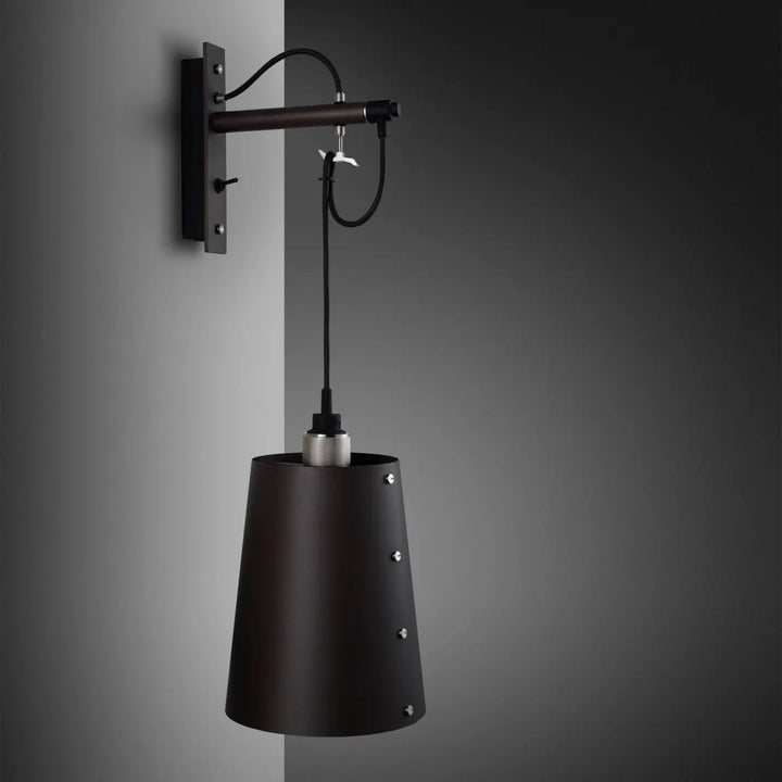 Applique murale Hooked grand modèle Graphite en acier #couleur_argent
