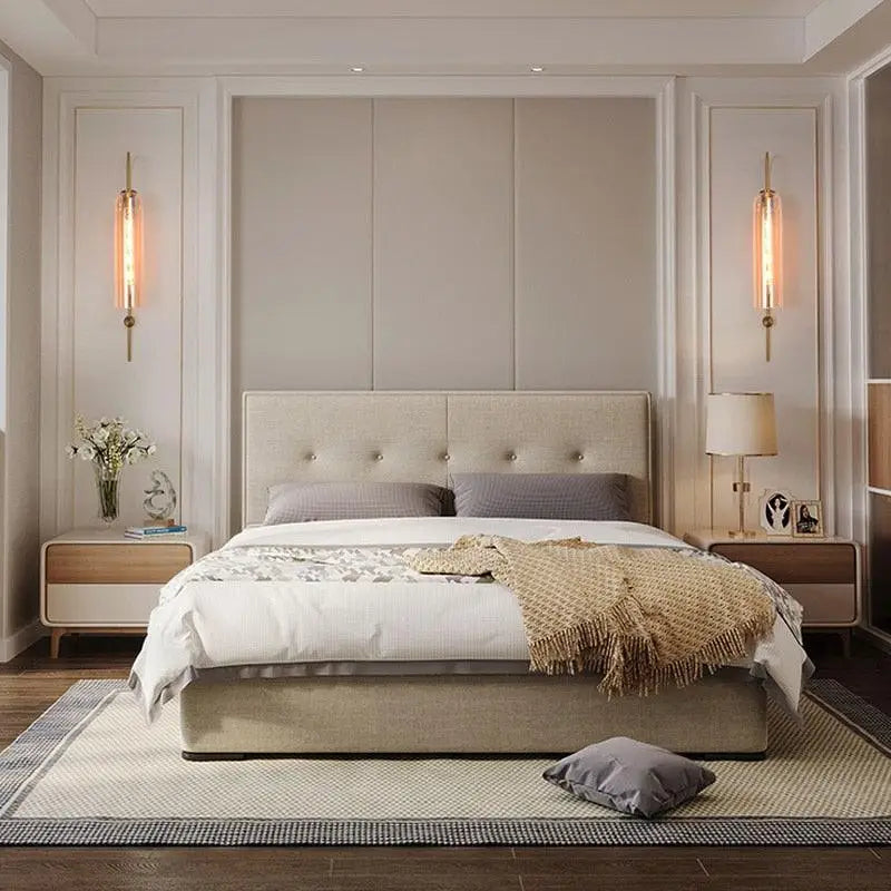 Applique Murale Hotel Tube En Verre Aluminium